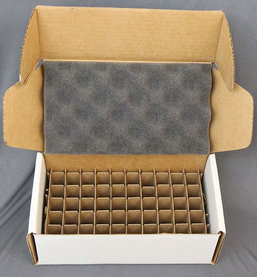 Custom box inserts for glass vial shipping