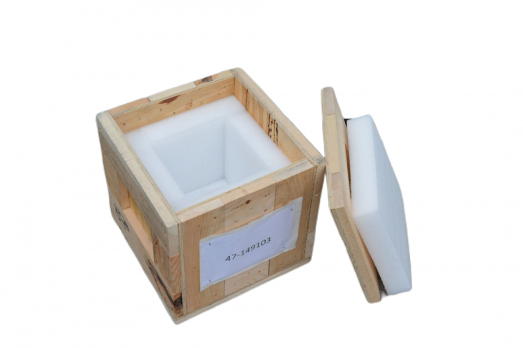 Custom wood crate with foam insert