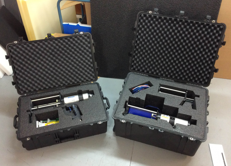 Custom foam case inserts for shipping pumps, medical devices, electronics, samples