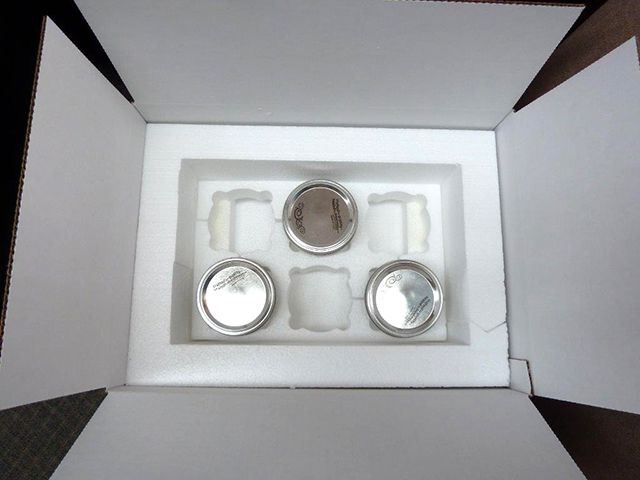 Foam box inserts for shipping glass jars, cans and products.