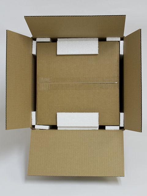 Box corner protectors made from EPS foam for shipping and packaging protection. Compare to Styrofoam corner protectors.