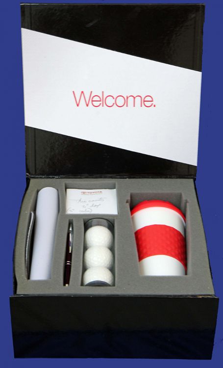 Custom foam insert for promotional gift box and marketing kit