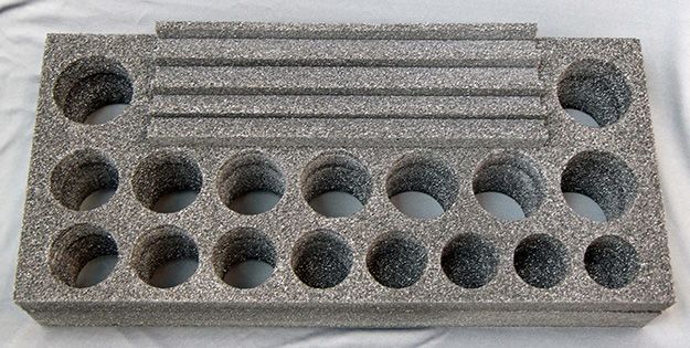 Custom foam inserts for shipping machine parts