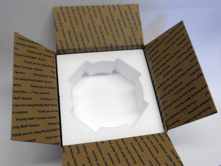 Insulated shipping box with Expanded Polystyrene Foam Box Insert fits USPS Flat Rate Boxes. Custom design to fit any product. 