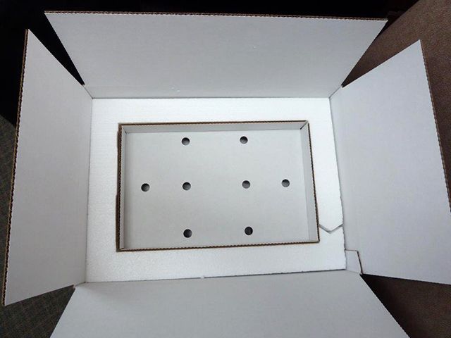 Custom cut EPS foam box inserts for shipping, packaging glass vials, fragile products.