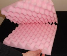 Convoluted foam sheets - anti-static pink