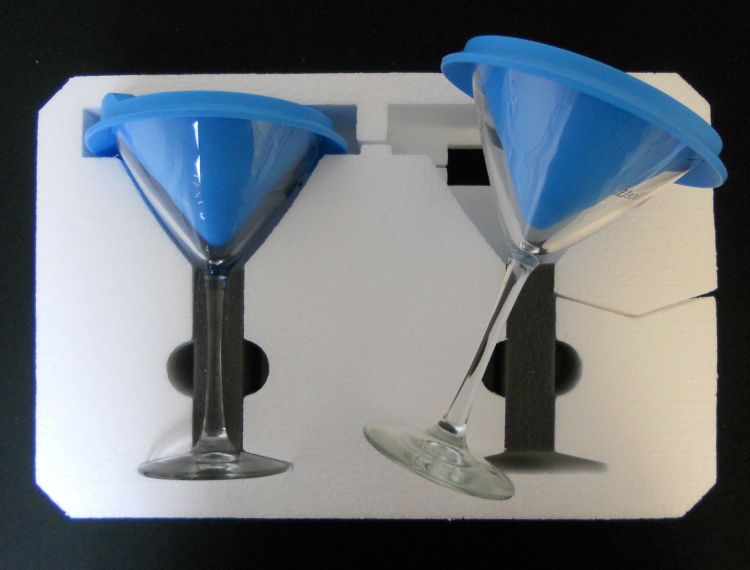 Custom die cut EPS foam box insert for wine glass protection