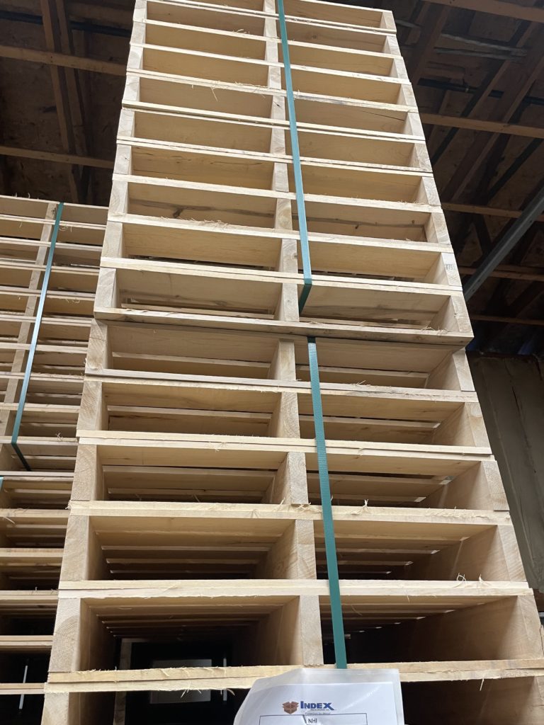 Wood pallets for packaging